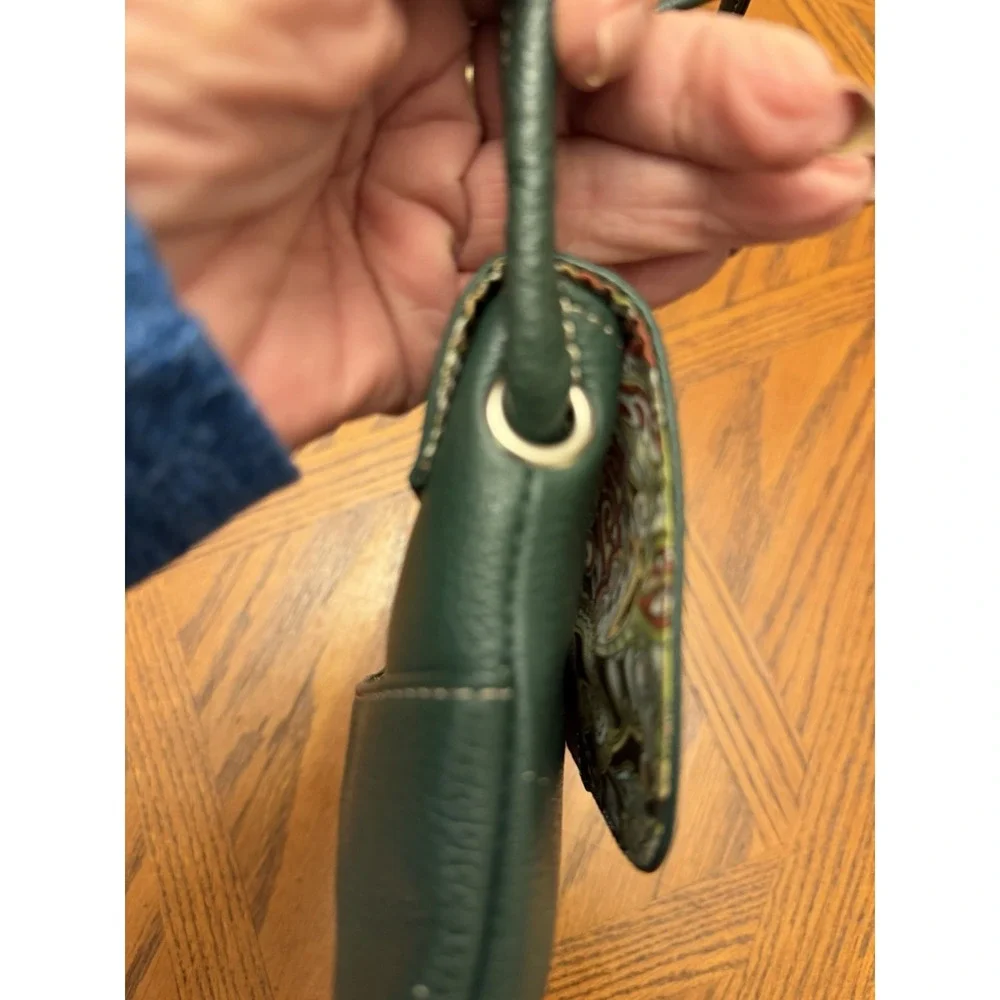 Tignanello Dark Green Leather‎ Shoulder Bag Handbag Purse
